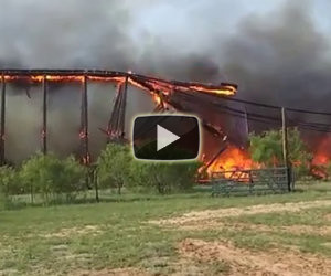 Ponte crolla dopo un enorme incendio